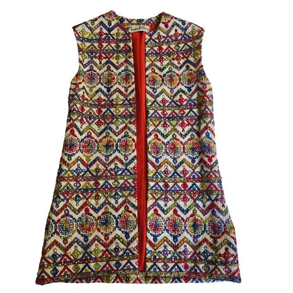 Shannon Rodgers Vintage 70s Embellished Embroidered Long Vest Size S Artsy Boho - Picture 6 of 11